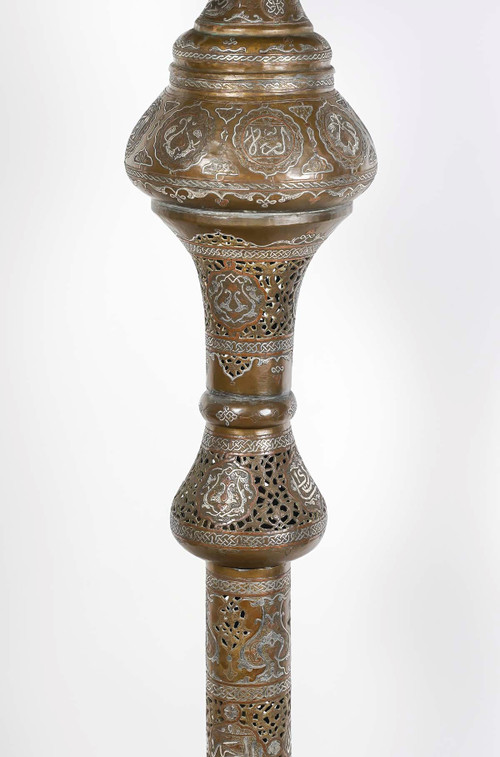 Syrian Floor Lamp In Openwork Metal Late 19th Century