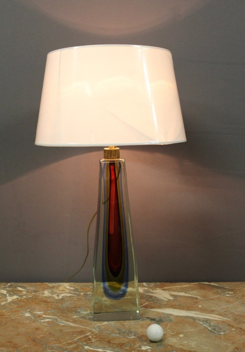 Multilayer Crystal Table Lamp Circa 1970