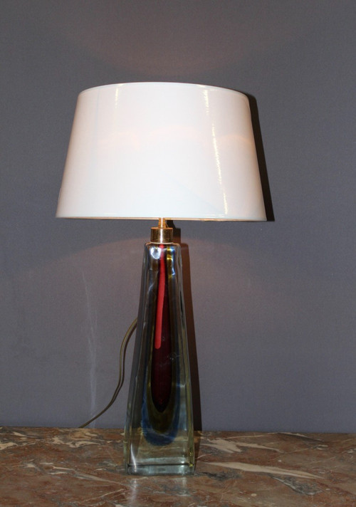 Multilayer Crystal Table Lamp Circa 1970