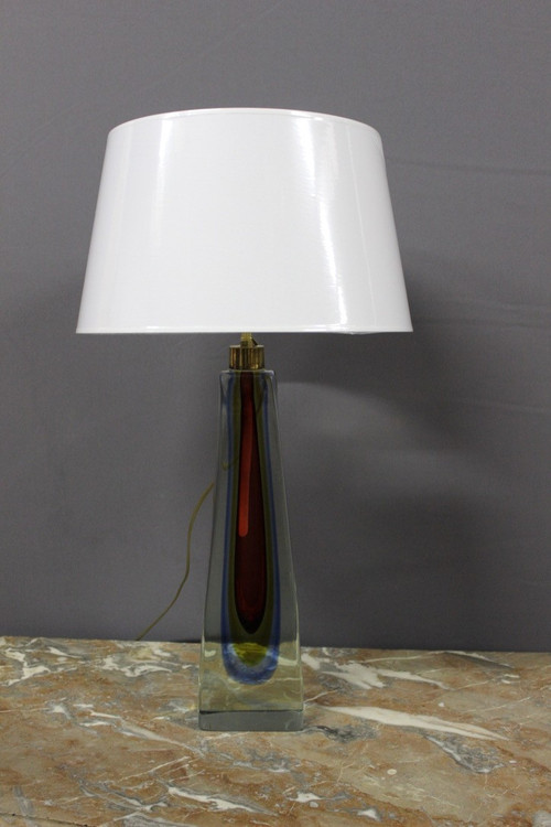 Multilayer Crystal Table Lamp Circa 1970