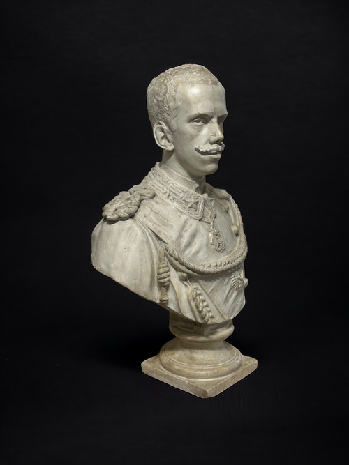 Humbert 1er Roi D'italie ( 1844-1900 ) Large Plaster Bust Early 19th century Humberto 1er