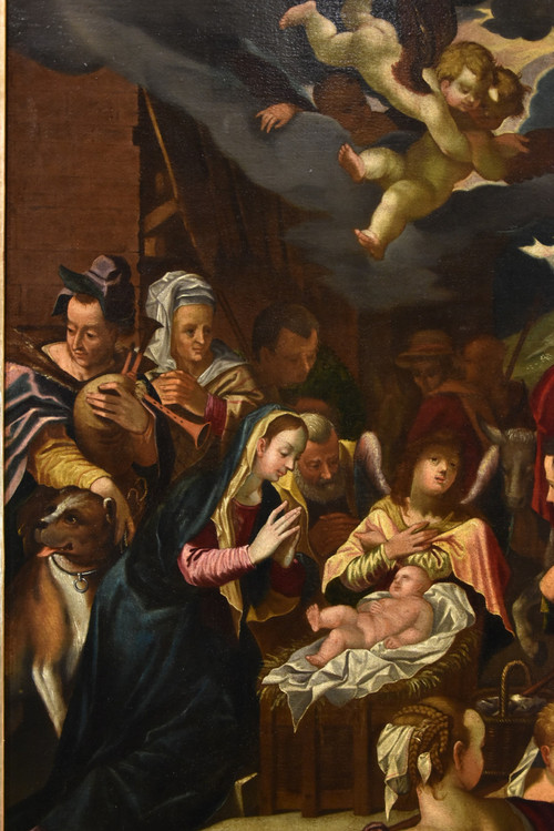 Hans Von Achen (cologne 1552 - Prague 1615) Workshop, Adoration Of The Shepherds