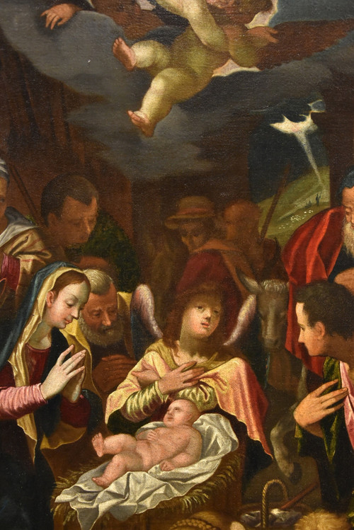 Hans Von Achen (cologne 1552 - Prague 1615) Workshop, Adoration Of The Shepherds