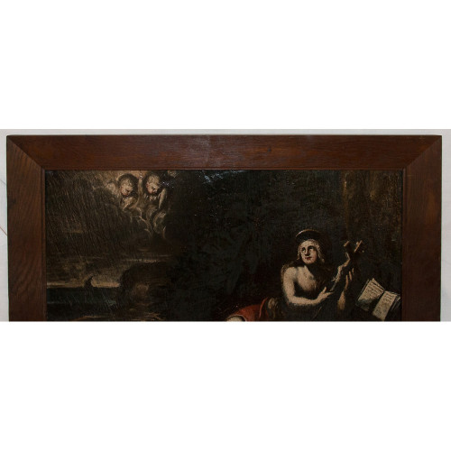 Oil on slate Mary Magdalene 18th century period