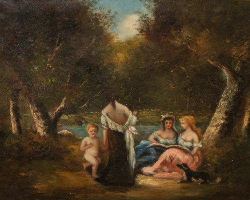 Tableau Scène De Genre époque XIXe Siècle