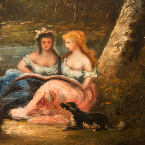 Tableau Scène De Genre époque XIXe Siècle