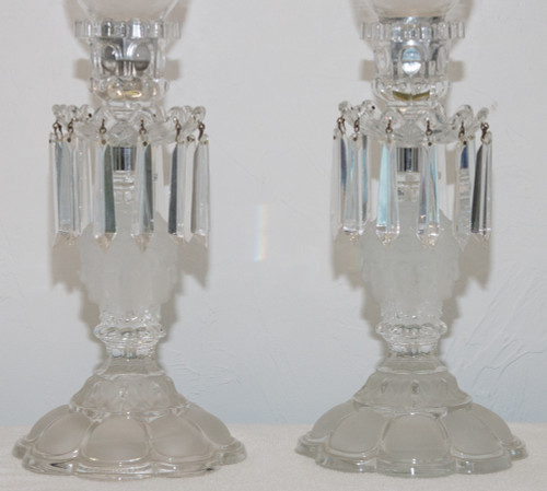 Pair Of Saint Louis Crystal Flambeaux "renaissance" Model