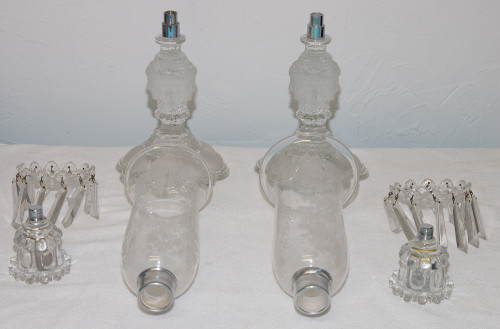 Pair Of Saint Louis Crystal Flambeaux "renaissance" Model