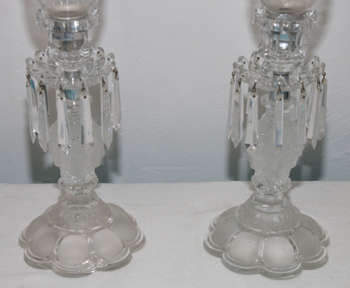 Pair Of Saint Louis Crystal Flambeaux "renaissance" Model