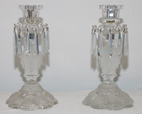 Pair Of Saint Louis Crystal Flambeaux "renaissance" Model