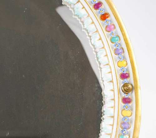 Late 19th Century Porcelain And Bronze Table Mirror