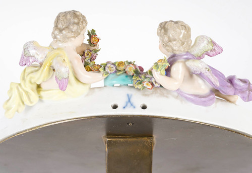 Late 19th Century Porcelain And Bronze Table Mirror