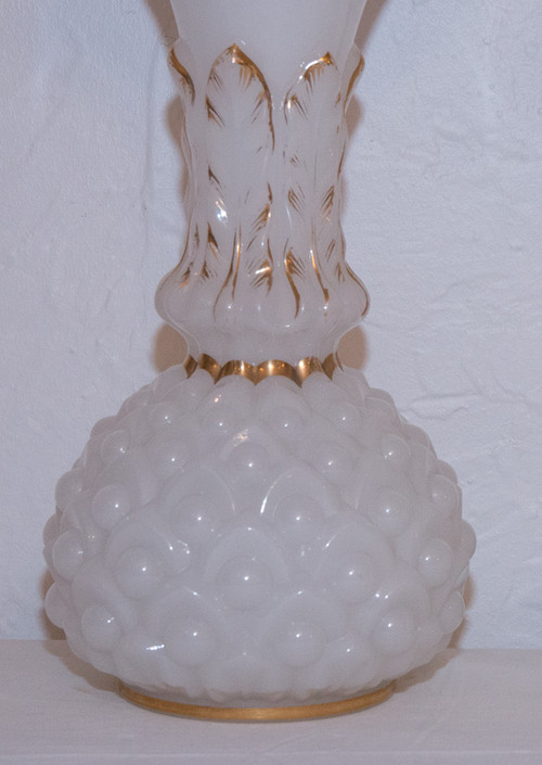 Pair of Baccarat Opaline Vases Circa 1850