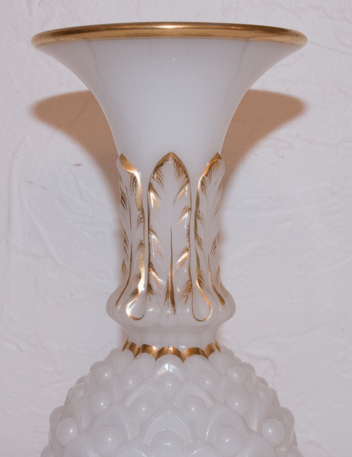 Pair of Baccarat Opaline Vases Circa 1850