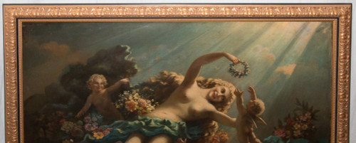 Oil on canvas Allegorical scene late 19th century