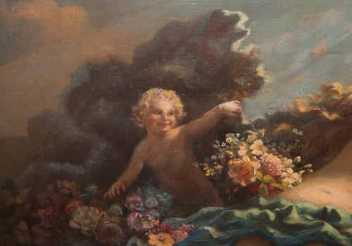 Oil on canvas Allegorical scene late 19th century