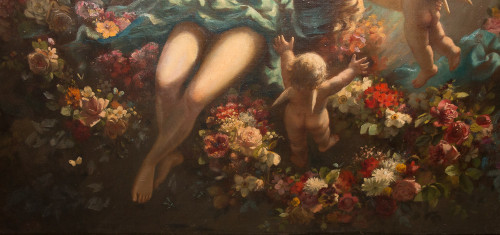 Oil on canvas Allegorical scene late 19th century