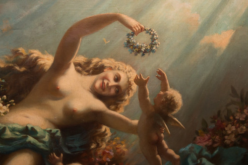 Oil on canvas Allegorical scene late 19th century