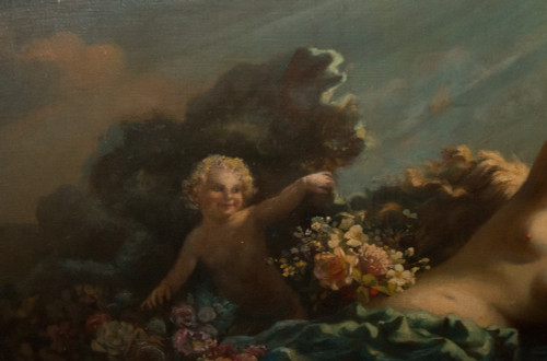 Oil on canvas Allegorical scene late 19th century