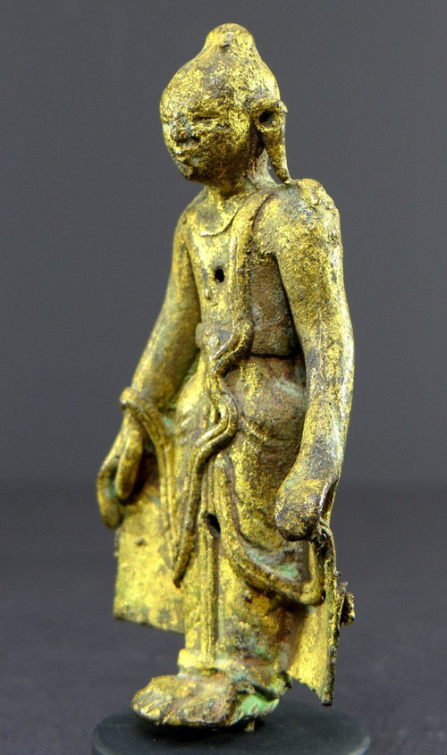 Birmanie, Région De Bagan, XVIIIème Siècle Ou Antérieur, Statue En Bronze Représentant Bouddha.