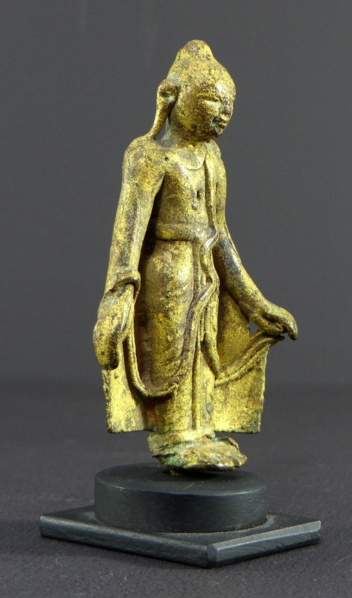 Birmanie, Région De Bagan, XVIIIème Siècle Ou Antérieur, Statue En Bronze Représentant Bouddha.