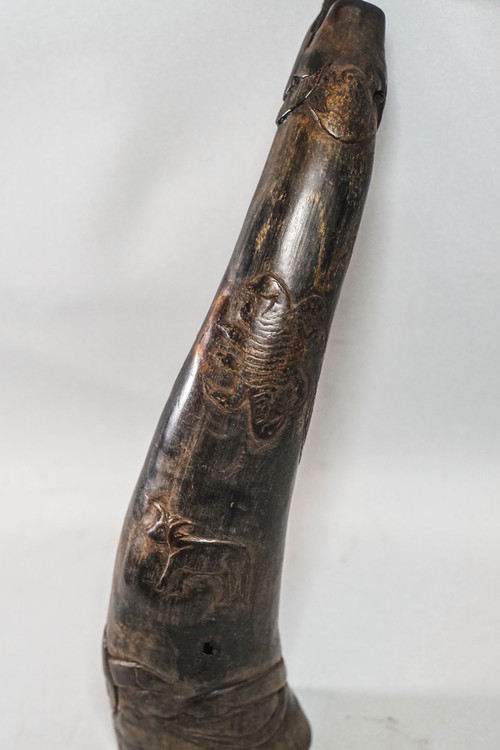 BUDHISTISCHES RITUALHORN, Tibet Thungra