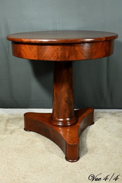 Mahogany pedestal table, Empire period - Early 19th century