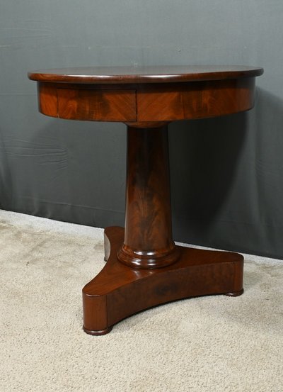 Mahogany pedestal table, Empire period - Early 19th century