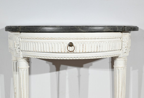 Half-moon console in Rechampi wood, Louis XVI style - Early 19th century