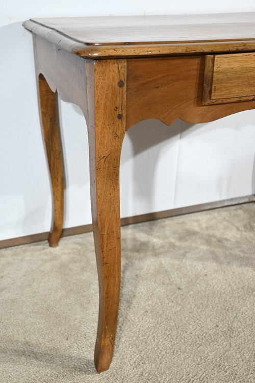 Walnut and cherry wood bureau table, Louis XV style - Early 19th century