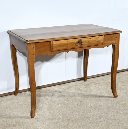 Walnut and cherry wood bureau table, Louis XV style - Early 19th century