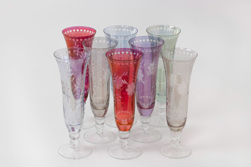 Ensemble de verres de style cristal de bohème, travail contemporain