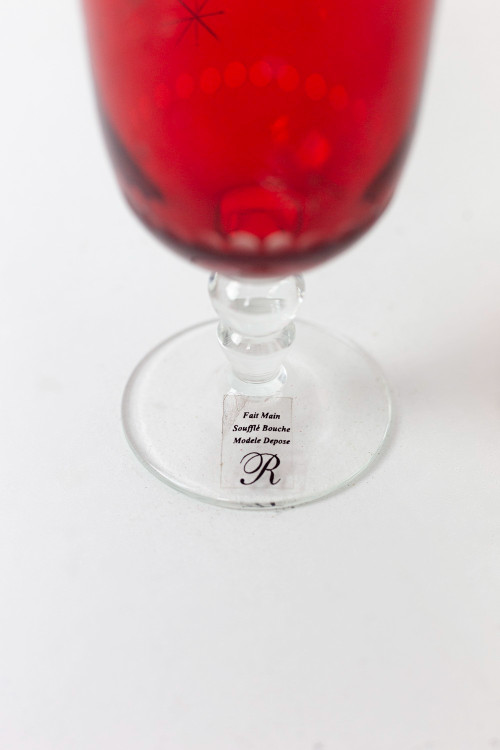 Ensemble de verres de style cristal de bohème, travail contemporain