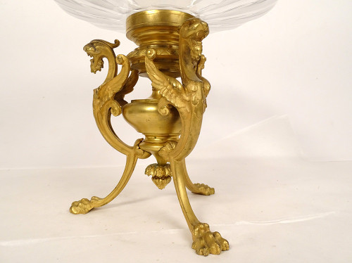 Neo-Gothic Gilded Bronze Chimeras Baccarat Cristal Cup Napoléon III 19th century