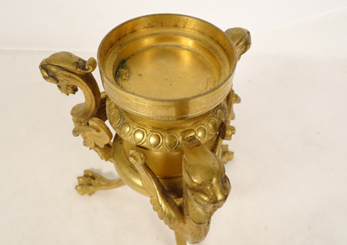 Neo-Gothic Gilded Bronze Chimeras Baccarat Cristal Cup Napoléon III 19th century