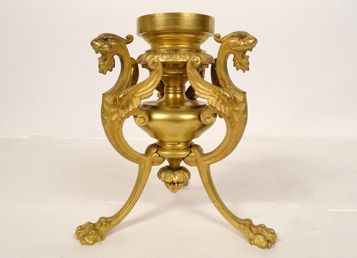 Neo-Gothic Gilded Bronze Chimeras Baccarat Cristal Cup Napoléon III 19th century