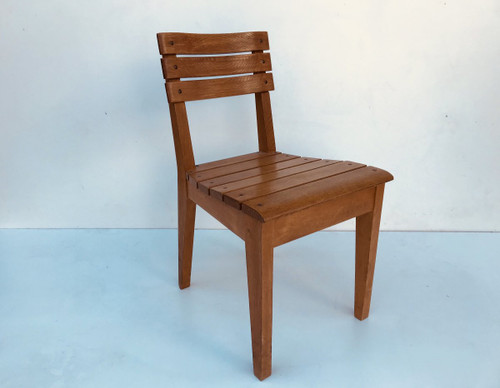 Set of 6 oak chairs by Charles Dudouyt for La Gentilhommière, France, circa 1960