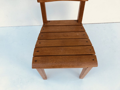 Set of 6 oak chairs by Charles Dudouyt for La Gentilhommière, France, circa 1960