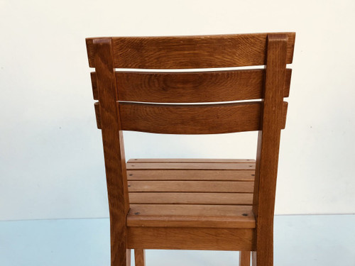 Set of 6 oak chairs by Charles Dudouyt for La Gentilhommière, France, circa 1960