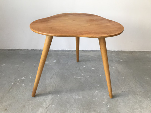 Beech tripod pedestal table - France - circa 1950