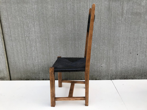 Set of 4 straw chairs, circa 1960