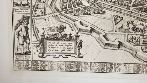 Gravure Plan de Visscher Paris 1618