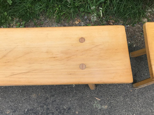 Pair of solid pine benches.