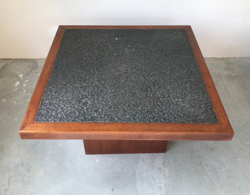 Square granite coffee table, circa 1980.