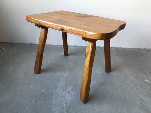 Brutalist solid wood coffee table.