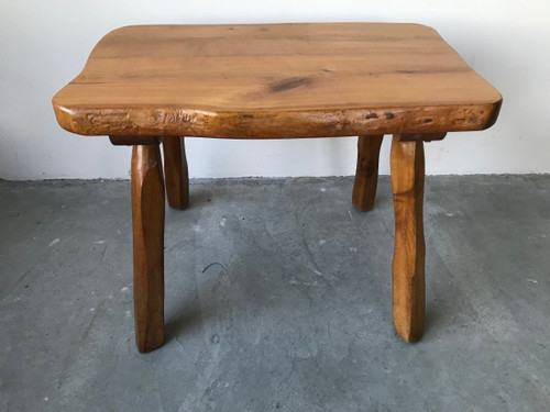 Brutalist solid wood coffee table.