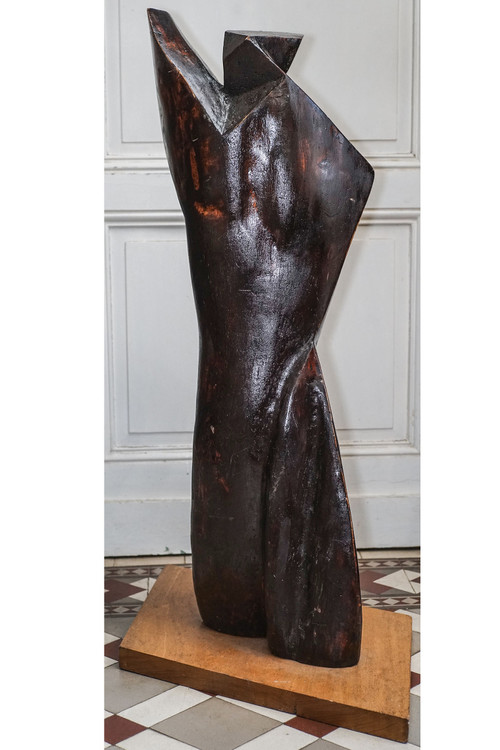 Étienne BALMADIER known as Balma, "COUPLE", Pair of wooden sculptures