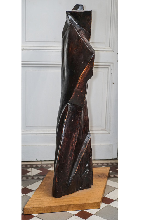 Étienne BALMADIER known as Balma, "COUPLE", Pair of wooden sculptures