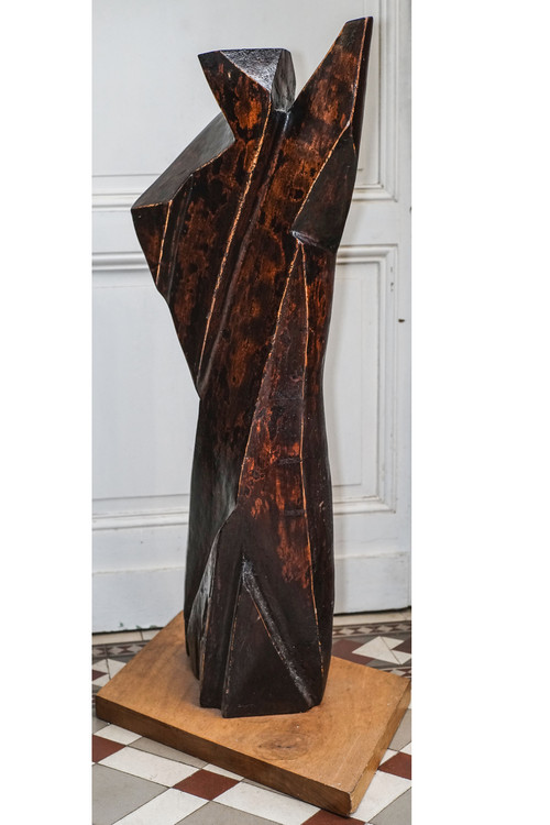 Étienne BALMADIER known as Balma, "COUPLE", Pair of wooden sculptures