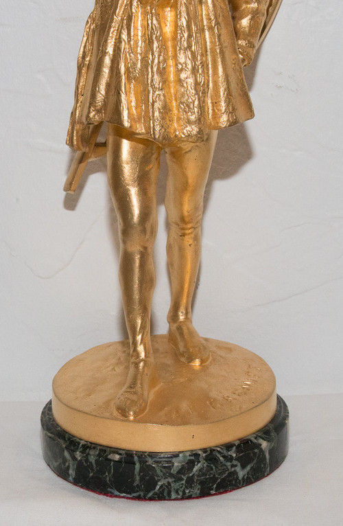 Minstrel In Gilt Bronze E Frémiet 1824-1910